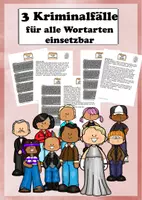 Vorschau - Stationenlernen - Ermittlungen für alle Wortarten Kriminalgeschichte Stationsarbeit - Deckblatt