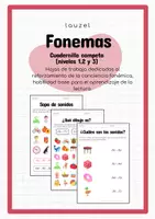 Vista previa - Hojas de trabajo - Aprende los fonemas - Cuadernillo completo (3 niveles) - Portada