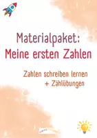 Vorschau - Stundenentwürfe - Meine ersten Zahlen - Materialpaket | Vorschule, Zahlen 0 - 9 schreiben - Deckblatt