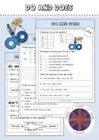 Vorschau - Arbeitsblätter - do and does - Deckblatt