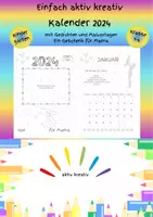 Vorschau - Mal- und Bastelvorlagen - Kalender 2024 - MAMA (Malvorlagen und Freiarbeit Gedichte) - Deckblatt