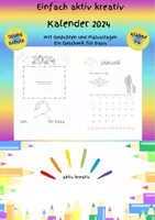 Vorschau - Mal- und Bastelvorlagen - Kalender 2024 - PAPA (Malvorlagen und Freiarbeit Gedichte) - Deckblatt