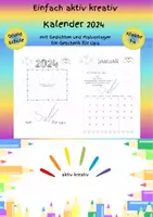 Vorschau - Mal- und Bastelvorlagen - Kalender 2024 - OPA (Malvorlagen und Freiarbeit Gedichte) - Deckblatt