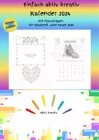 Vorschau - Mal- und Bastelvorlagen - Kalender 2024 - Malvorlagen um ein personalisiertes Geschenk zu gestalten - Deckblatt