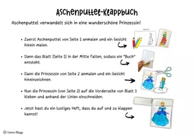 Vorschau - Arbeitsblätter - Märchen ASCHENPUTTEL: Bastelvorlage: Magisches Klappbuch! - Seite 2