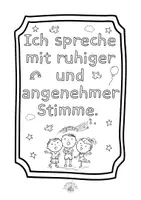 Vorschau - Mal- und Bastelvorlagen - Ausmalbilder Klassenregeln Empathie soziales Miteinander 02 - Seite 1