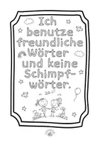 Vorschau - Mal- und Bastelvorlagen - Ausmalbilder Klassenregeln Empathie soziales Miteinander 02 - Seite 3