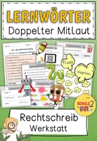 Vorschau - Stundenentwürfe - Rechtschreibung / LERNWÖRTER Doppelkonsonanten / Lerntheke - Deckblatt