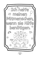 Vorschau - Mal- und Bastelvorlagen - Ausmalbilder Klassenregeln Empathie soziales Miteinander 03 - Seite 2