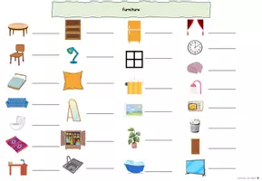 Vorschau - Arbeitsblätter - Arbeitsblatt: furniture (mit Lösung) - Seite 1