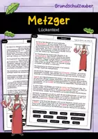 Vorschau - Arbeitsblätter - Metzger Lückentext - Deckblatt