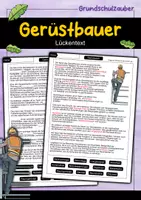 Vorschau - Arbeitsblätter - Gerüstbauer Lückentext - Deckblatt