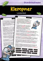 Vorschau - Arbeitsblätter - Klempner Lückentext - Deckblatt