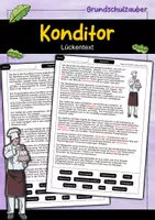 Vorschau - Arbeitsblätter - Konditor Lückentext - Deckblatt