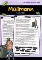 Vorschau - Arbeitsblätter - Müllmann Lückentext - Deckblatt