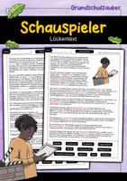 Vorschau - Arbeitsblätter - Schauspieler Lückentext - Deckblatt