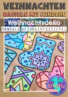 Vorschau - Mal- und Bastelvorlagen - Nikolaus oder Weihnachtsdeko Stiefel Mandala #rabattestattrute - Deckblatt