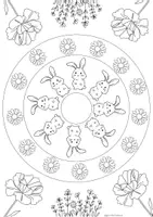 Vorschau - Mal- und Bastelvorlagen - Mandala Frühling 2 Kunst Ausmalbild - Seite 1