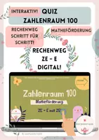 Vorschau - Arbeitsblätter - Materialpaket - interaktive Einführung + - im ZR100 komplett - 6 interaktive Quiz⭐Subtraktion und Addition im Zahlenraum 100 - Tafelbild - verschiedene Rechenwege! - Seite 1