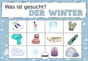 Vorschau - Arbeitsblätter - Interaktives Hörrätsel "Was ist gesucht?" Der Winter - DaZ / DaF / Deutsch - Seite 1