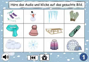 Vorschau - Arbeitsblätter - Interaktives Hörrätsel "Was ist gesucht?" Der Winter - DaZ / DaF / Deutsch - Seite 2