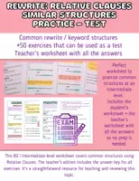 Vista previa - Hojas de trabajo - +50 exercises! B2 Relative Clauses Rewrite Test EBAU ABAU - página 2