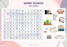 Vista previa - Juegos / Gamificación - Rooms of the house WORD SEARCH - Encuentra la palabra Partes de la Casa - página 2
