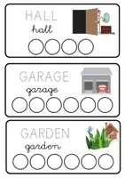 Vista previa - Tarjetas / Manipulativos - THE HOUSE Spelling Cards - Rooms, objects and prepositions of place - página 3