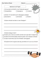 Vorschau - Arbeitsblätter - Quiz zum Gehirn-Reportage - mit Lösungen - Deckblatt