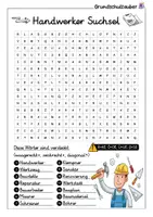 Vorschau - Arbeitsblätter - Handwerker Suchsel - Buchstabengitter - Seite 1