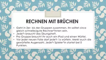 Vorschau - Spiele - Übungsspiel: Rechnen mit Brüchen (Grundrechnungsarten, KlaPuStri) - Seite 2