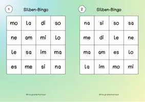 Vorschau - Spiele - Silben Bingo (l, o, a, m, i, n, s, e) 10 Versionen + Blankovorlage - Seite 3