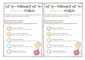 Vorschau - Arbeitsblätter - 5-4-3-2-1 Achtsamkeitsmethode Visualisierungen & Arbeitsblätter - Seite 3