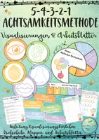 Vorschau - Arbeitsblätter - 5-4-3-2-1 Achtsamkeitsmethode Visualisierungen & Arbeitsblätter - Deckblatt