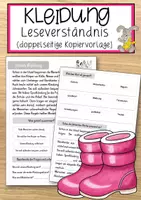 Vorschau - Anderer Materialtyp - Kleidung – Leseverständnis (doppelseitige Kopiervorlage) - Deckblatt