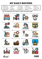 Vista previa - Hojas de trabajo - MY DAILY ROUTINE – Matching Worksheet - página 1