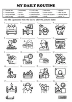 Vista previa - Hojas de trabajo - MY DAILY ROUTINE – Matching Worksheet - página 3