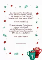 Vorschau - Mal- und Bastelvorlagen - Adventskalender mit Gutscheinen - Deckblatt