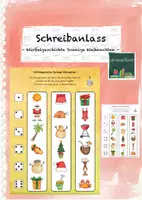 Vorschau - Arbeitsblätter - Schreibanlass: Würfelgeschichte Sonnige Weihnachten - Deckblatt