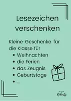 Vorschau - Anderer Materialtyp - Kleines Geschenk - Lesezeichen - Deckblatt