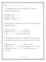 Aperçu - Feuilles d'exercices - Le verbe - 8 exercices - Page 2