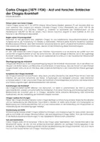 Vorschau - Arbeitsblätter - Carlos Chagas (1879-1934) - Arzt und Forscher, Entdecker der Chagas-Krankheit (Infotext und Übungen) - Deckblatt