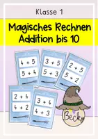 Vorschau - Aufgabenkarten - Magisches Rechnen Klasse 1 Addition bis 10 inkl. Leervorlage - Deckblatt