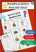 Vorschau - Arbeitsblätter - Weihnachten Wortschatz Übung: Was ist das? DaZ DaF A1 A2 - Deckblatt