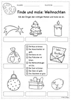 Vorschau - Arbeitsblätter - Weihnachten Lesen und Malen DaZ DaF A1 A2 - Seite 2