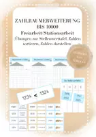Vorschau - Stationenlernen - ZAHLRAUMERWEITERUNG 10000 Übungen/Freiarbeit - Deckblatt