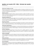 Vorschau - Arbeitsblätter - Ignatius von Loyola (1491-1556) - Gründer der Jesuiten (Infotext und Übungen) - Deckblatt
