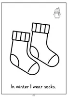 Aperçu - Feuilles d'exercices - My Winter Clothes Booklet | Reading and Colouring Booklet - Page 3