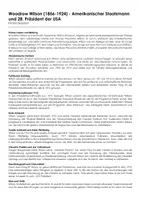 Vorschau - Arbeitsblätter - Woodrow Wilson (1856-1924) - Amerikanischer Staatsmann und 28. Präsident der USA (Infotext und Übungen) - Deckblatt