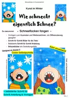 Vorschau - Mal- und Bastelvorlagen - Kunst im Winter: "Wie schmeckt eigentlich Schnee ?" (Selbstporträt) - Deckblatt